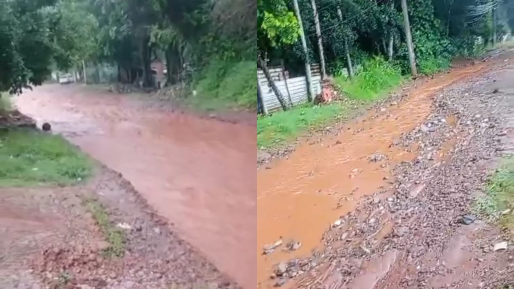 Capital tem mais um dia de chuva, alagamentos, queda de árvore e nuvem funil