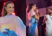 Ivete Sangalo brinca com intérprete de Libras ao apresentar aposta para o carnaval: ‘Precisa fazer essa boca?’