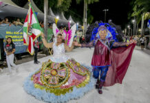 Passarela do samba recebe cores e brilhos no início do Carnaval de Corumbá