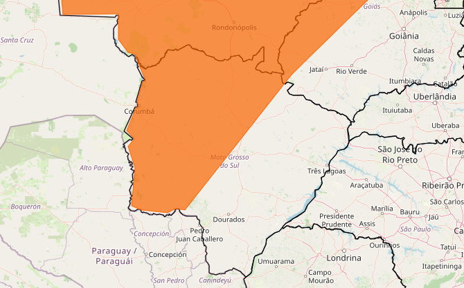 Chuvas fortes colocam Mato Grosso do Sul em alerta até domingo, diz Inmet