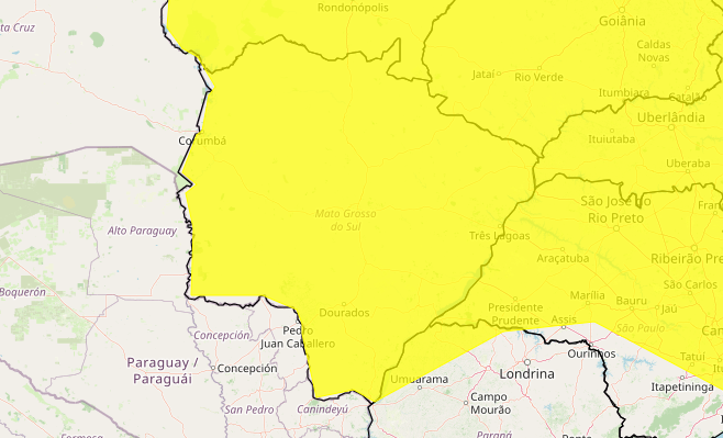 Chuvas fortes colocam Mato Grosso do Sul em alerta até domingo, diz Inmet