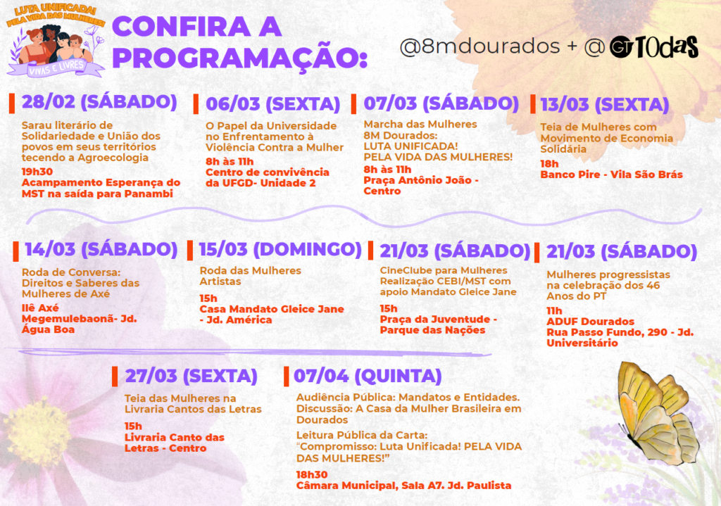 Dourados terá Marcha das Mulheres com foco no combate ao feminicídio