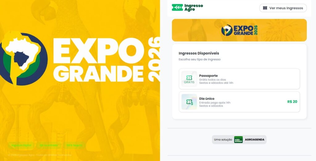 Vai visitar a Expogrande 2026? Veja como fazer o cadastro para entrada gratuita no Parque de Exposições!