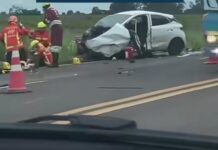 Acidente na BR-163, em Campo Grande, envolve quatro veículos e ônibus