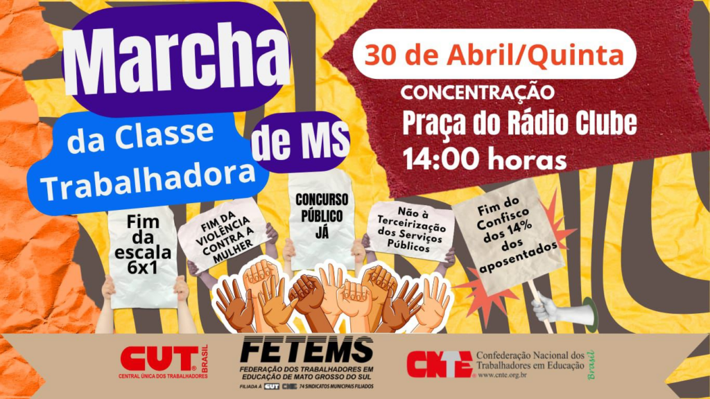 Trabalhadores vão às ruas em Campo Grande às vésperas do 1º de Maio