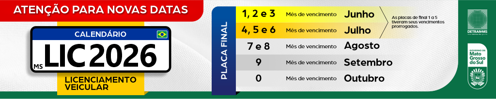 Detran altera calendário de licenciamento de veículos para 2026