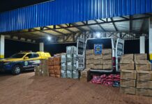 Furgão é flagrado com R$ 180 mil em mercadorias estrangeiras na MS-162