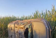 Viatura do DOF capota durante perseguição em estrada rural de Maracaju