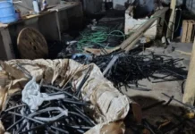 PM apreende 105 quilos de fios de cobre queimados em imóvel de Corumbá