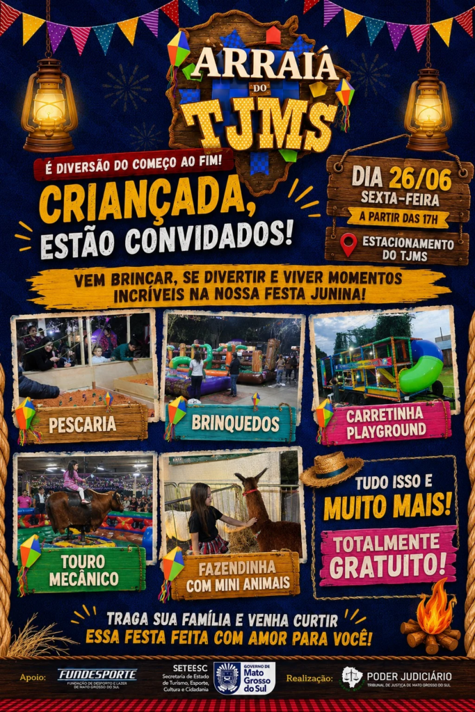 Tribunal de Justiça promove arraiá gratuito com música, gastronomia e diversão na Capital Tribunal de Justiça promove arraiá gratuito com música, gastronomia e diversão na Capital