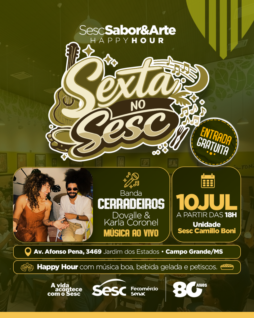 Show inédito na Sexta no Sesc aproxima sonoridades do Nordeste e de Mato Grosso do Sul Show inédito na Sexta no Sesc aproxima sonoridades do Nordeste e de Mato Grosso do Sul
