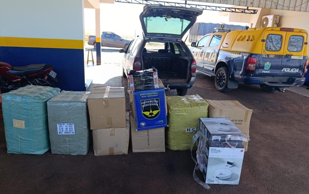 Polícia apreende mais de R$ 48 mil em mercadorias irregulares na MS-134 Polícia apreende mais de R$ 48 mil em mercadorias irregulares na MS-134