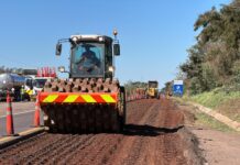 Obras de restauração do pavimento alteram tráfego temporariamente na BR-163/MS em Caarapó