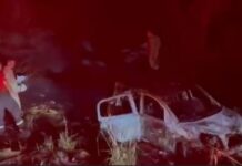 Fuga termina com carro incendiado, droga apreendida e veículo furtado destruído na BR-262