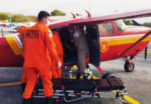 Indígena é resgatado de helicóptero após agravamento por afogamento no Pantanal