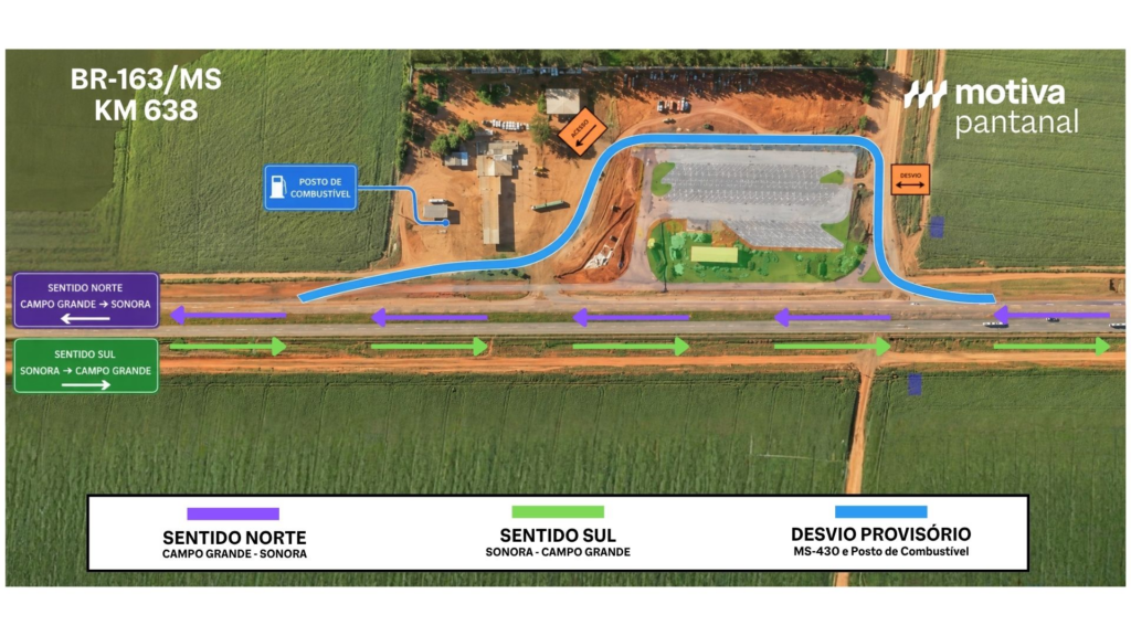 BR-163 terá desvio provisório em São Gabriel do Oeste para obras de ponto de descanso BR-163 terá desvio provisório em São Gabriel do Oeste para obras de ponto de descanso