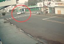 Vídeo: motorista fura o sinal e quase provoca capotamento de picape na Capital