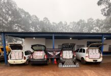 Comboio abandona veículos carregados de contrabando em estrada vicinal na MS-164