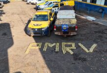 Hilux roubada e carregada com 1,25 tonelada de maconha atola na MS-355