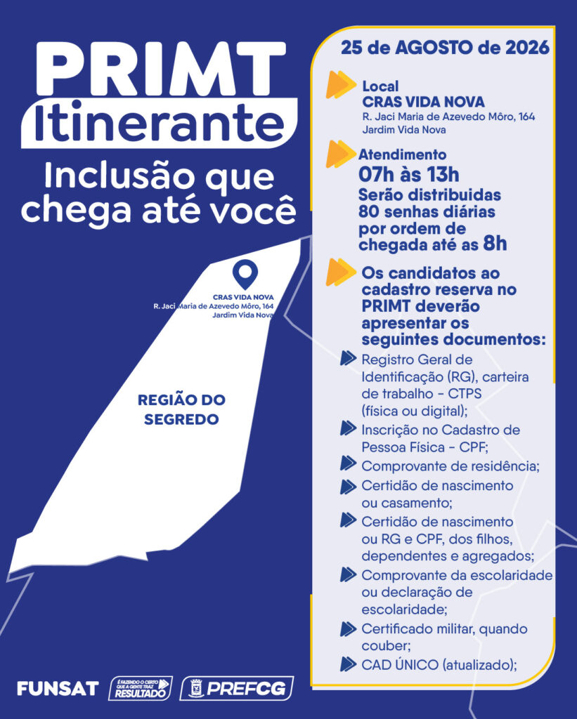 Primt Itinerante retoma atendimentos em cinco regiões Primt Itinerante retoma atendimentos em cinco regiões