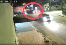 Vídeo: motorista invade pista, provoca acidente com moto e foge sem prestar socorro