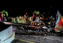 Acidente entre carro e caminhonete mata uma pessoa e deixa dois feridos em MS