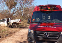 Capotamento de Hilux na MS-454 deixa idoso morto e duas feridas em Corumbá