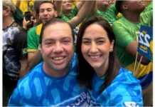 Rodolfo e Gianni Nogueira participam de ato pró-Flávio Bolsonaro em SP
