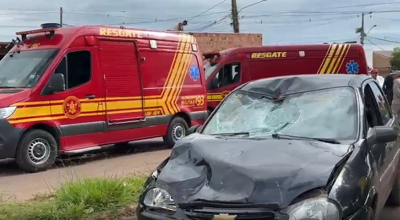 Motociclista é intubado após acidente com carro no Nova Campo Grande