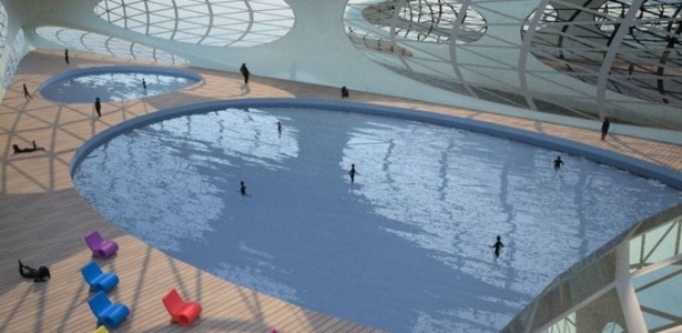 Hotel flutuante é projetado para viajar com as correntezas do oceano