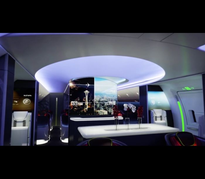 Boeing quer transformar o interior do avião em telas de projeção