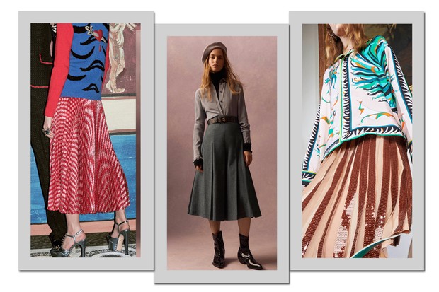 Saias plissadas aparecem renovadas no pre-fall 2016