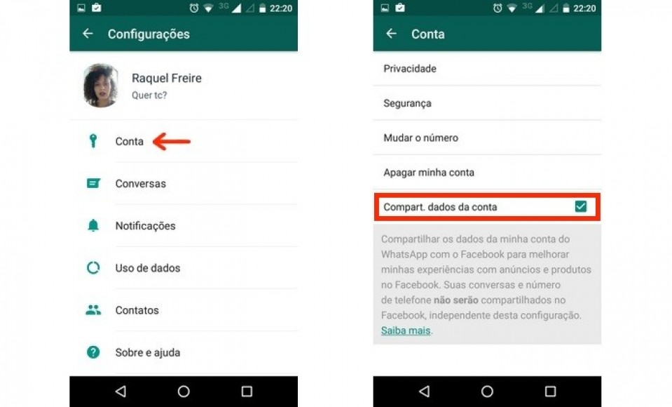 Você tem até este sábado para desativar a integração do WhatsApp com o Facebook Você tem até este sábado para desativar a integração do WhatsApp com o Facebook