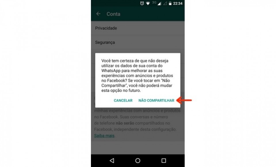 Você tem até este sábado para desativar a integração do WhatsApp com o Facebook Você tem até este sábado para desativar a integração do WhatsApp com o Facebook