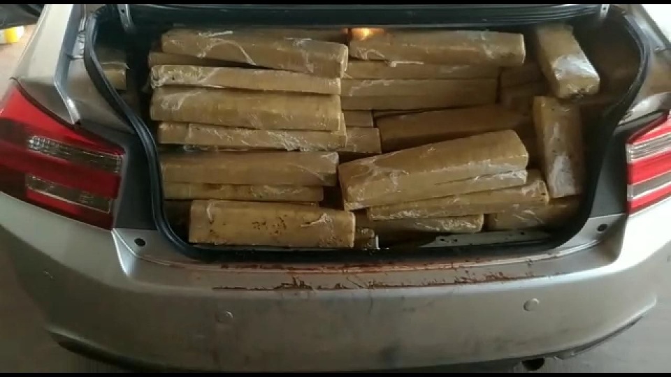 Polícia Rodoviária apreende mais de uma tonelada de maconha em carro com placa doblê