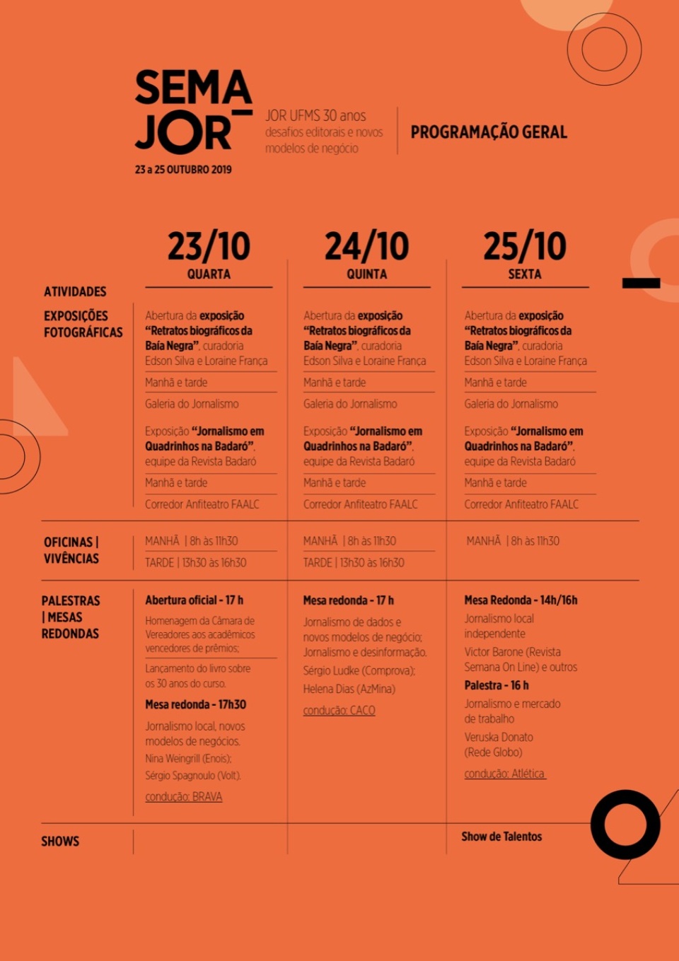 Semana de Jornalismo comemora os 30 anos do curso Semana de Jornalismo comemora os 30 anos do curso