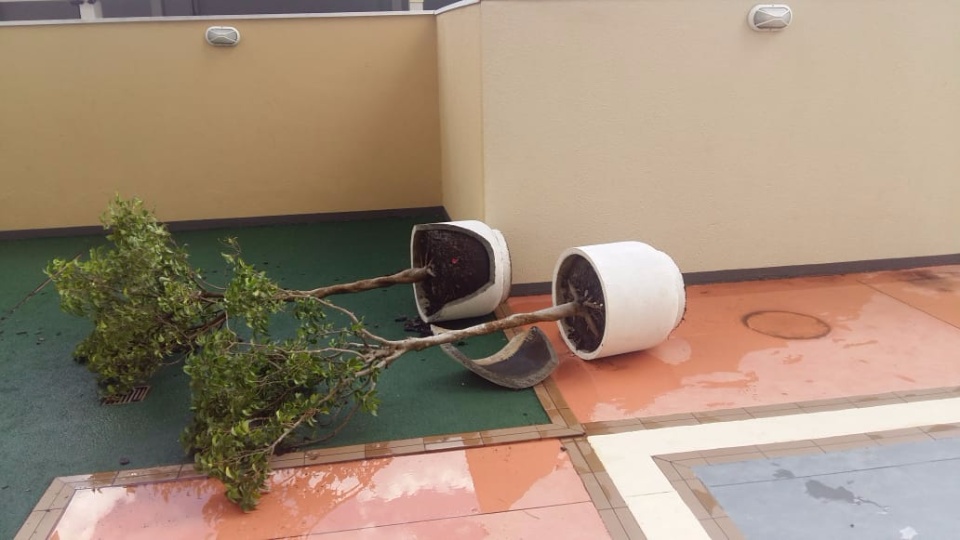 Chuva com rajada de vento provoca estragos em região próxima ao Centro da Capital Chuva com rajada de vento provoca estragos em região próxima ao Centro da Capital