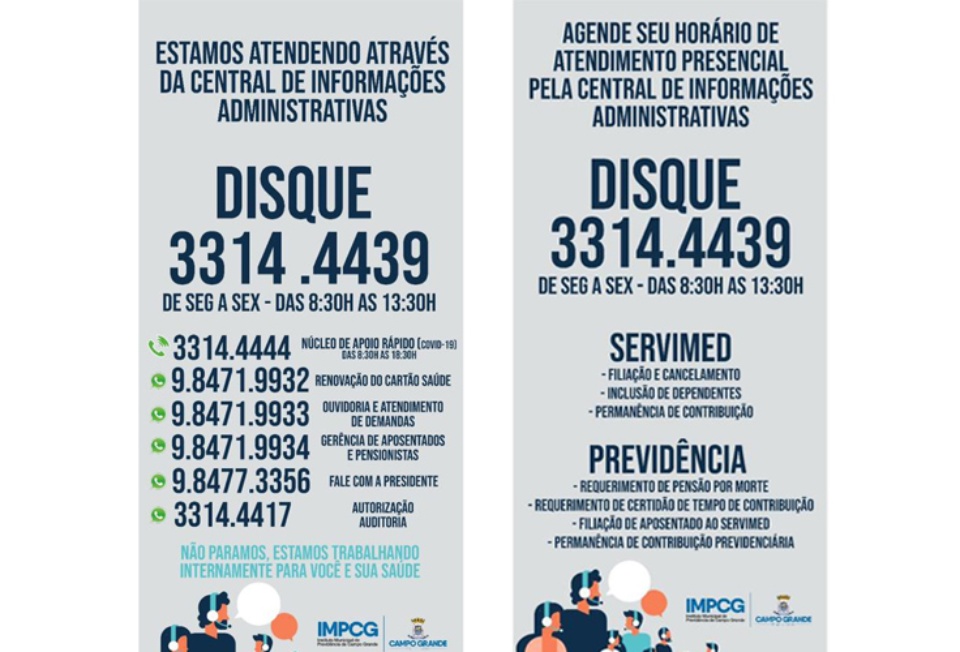 IMPCG está atendendo servidores municipais pelo Disque 3314-4439
