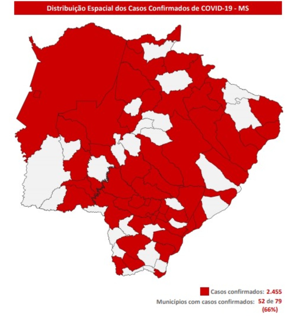 MS tem 131 novos casos confirmados e 387 suspeitos de Covid-19