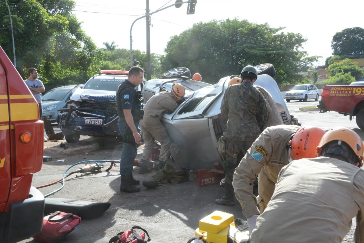 Vítima foi socorrida com suspeita de traumatismo craniano. Bruno Henrique/Correio do Estado