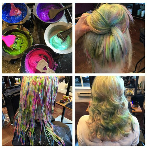A técnica de Aura: cores vivas resultam em tons mais vibrantes, o cabelo de opala (Foto: Reprodução/Instagram)