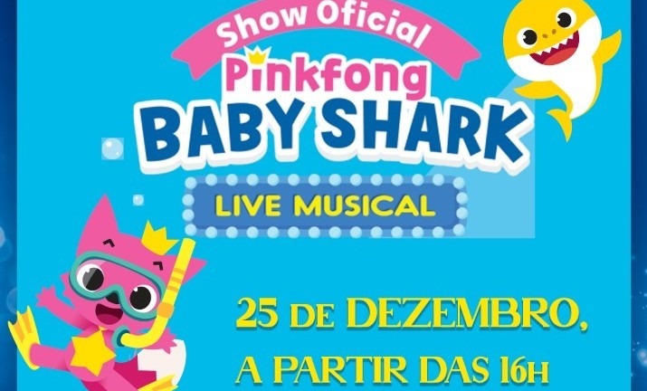 Cidade do Natal receberá o espetáculo Baby Shark no dia 25 de dezembro