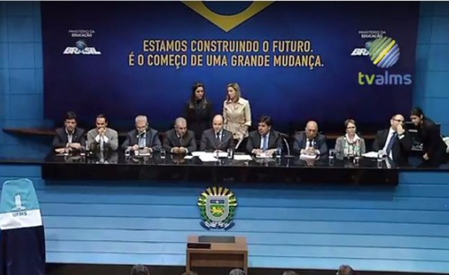 Ministro da Educação, Mendonça Filho, participa de evento na Assembleia Legislativa de Mato Grosso do Sul (Foto: Reprodução/TV Assembleia)
