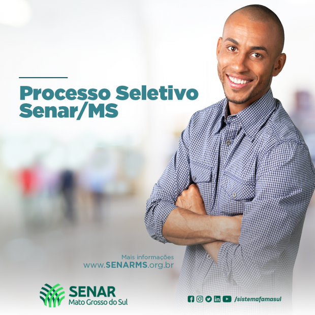 Com 10 vagas, Processo Seletivo do Senar/MS tem salários que chegam a R$ 6,5 mil Com 10 vagas, Processo Seletivo do Senar/MS tem salários que chegam a R$ 6,5 mil