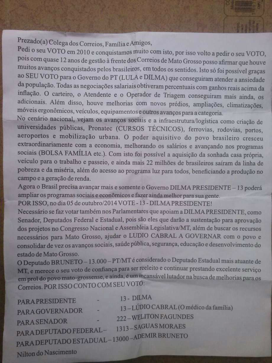 Carta endereçada ao carteiro Giancarlo Antonioni Quintana Pereira
Foto: Keka Werneck / Terra
