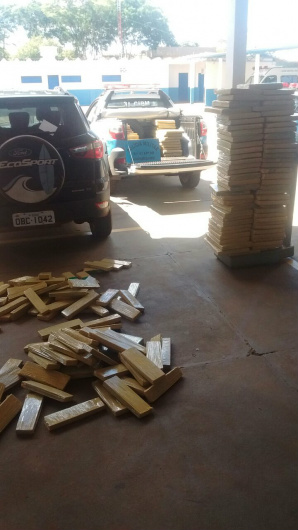 Droga apreendida pelos policiais militares. (Foto: Noticiadeponta)