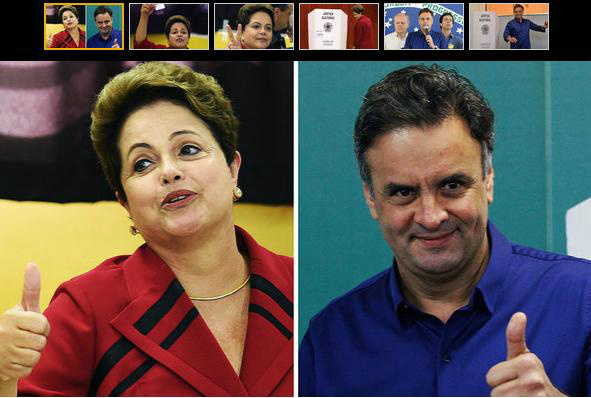 Aécio, 33,5%: era ele mesmo que o PT queria enfrentar? A presidente Dilma Rousseff (PT), candidata à reeleição e o candidato à Presidência da República pelo PSDB, Aécio Neves - Edison Vara/Sergio Moraes/Reuters