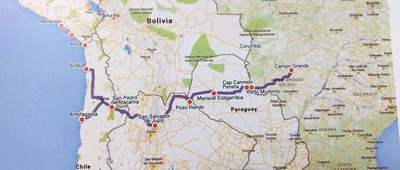 Roteiro da Expedição da Rota da Integração Latino Americana (RILA)
