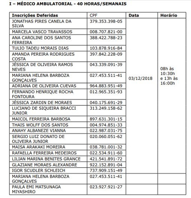 Prefeitura convoca 38 médicos ambulatoriais para reforçar atendimento