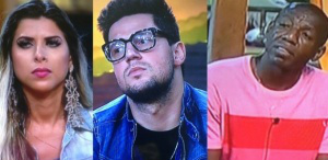 Os peões Ana Paula Minerato, Thiago Servo e Amaral estão na primeira roça de 